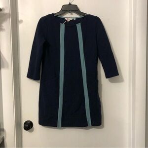 Boden 3/4 Sleeve Navy‎ Blue Scoop Neck Dress 6P